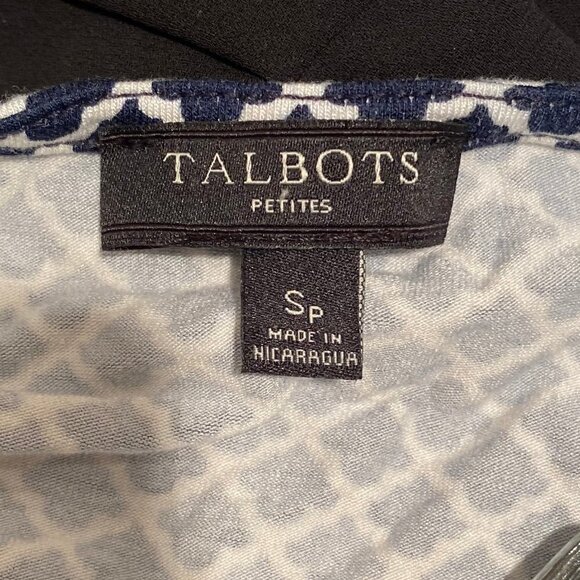 Like new TALBOTS navy & white blouse - Picture 4 of 4